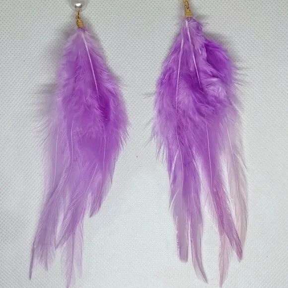 Feather Drop Earrings - Picture 5 of 6